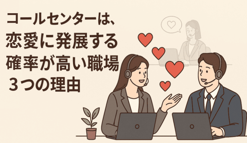 コールセンターは、恋愛に発展する確率が高い職場だといえる3つの理由