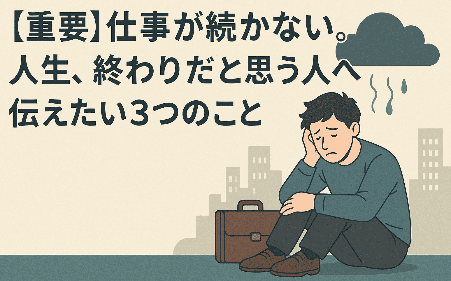 【重要】仕事が続かない。人生、終わりだと思う人へ伝えたい3つのこと